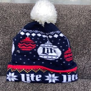 Miller Lite Christmas UGLY Sweater Beanie